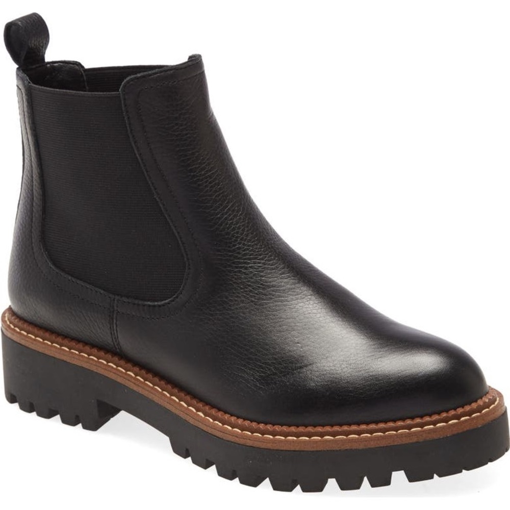 NIB Caslon Miller Chelsea Boot Black Leather Size 8